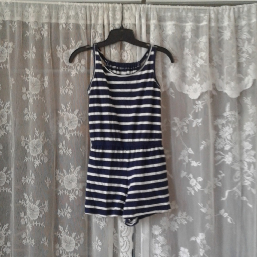 Navy blue and White Shorts Jumper